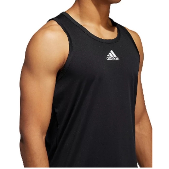 Adidas Men's 3G Tank Top Black Gray Logo - Picture 2 of 4